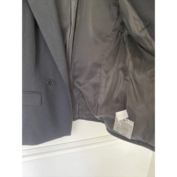 Talbots Blazer Jacket Women 2 Petite Black Wool Double Breasted Gold Button VTG - Picture 8 of 12